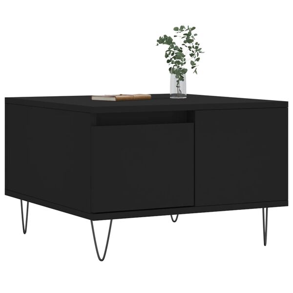 vidaXL Table basse noir 55x55x36,5 cm bois d'ing&eacute;nierie