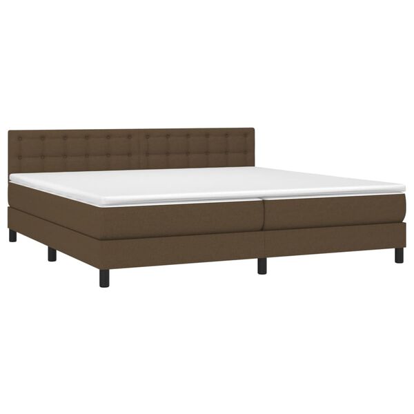 vidaXL Sommier &agrave; lattes de lit avec matelas Marron fonc&eacute; 200x200 cm