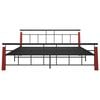 vidaXL Cadre de lit sans matelas m&eacute;tal bois de ch&ecirc;ne massif 200x200 cm