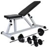 vidaXL Banc d'entra&icirc;nement avec jeu d'halt&egrave;res 30,5 kg