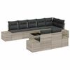 vidaXL Ensemble de canap&eacute; de jardin 9 pc Gris clair Poly rotin
