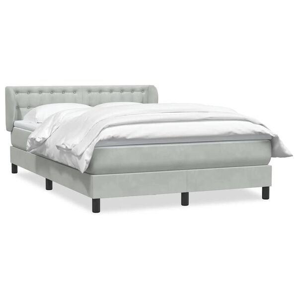 vidaXL Sommier &agrave; lattes de lit et matelas gris clair 160x210cm velours