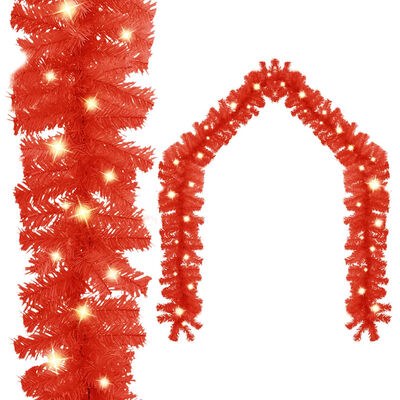 vidaXL Guirlande de Noël avec lumières LED 10 m Rouge