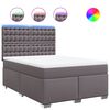 vidaXL Sommier &agrave; lattes de lit avec matelas Gris 140x190 cm Similicuir