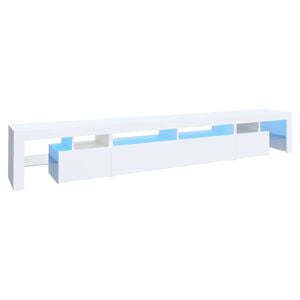 vidaXL Meuble TV avec lumi&egrave;res LED Blanc 260x36,5x40 cm