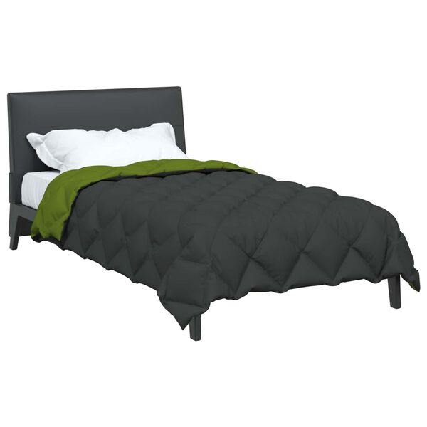 vidaXL Duvet d'hiver Vert et Anthracite 220 x 140 cm Microfibre