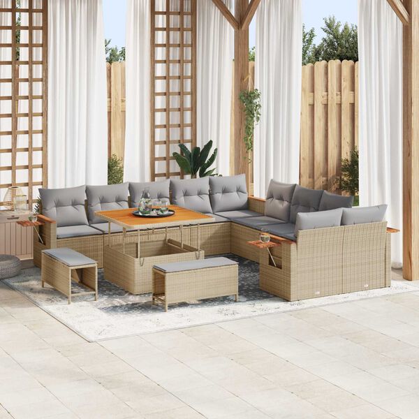 vidaXL Ensemble de canapé de jardin 17 pcs Beige et Gris clair
