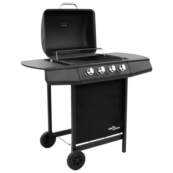 vidaXL Barbecue gril à gaz avec 4 brûleurs Noir