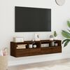 vidaXL Meubles TV muraux 2 pcs ch&ecirc;ne marron 60x30x30cm bois ing&eacute;nierie