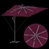 vidaXL Parasol banane à mât déporté Rouge bordeaux 249 x 249 x 250 cm