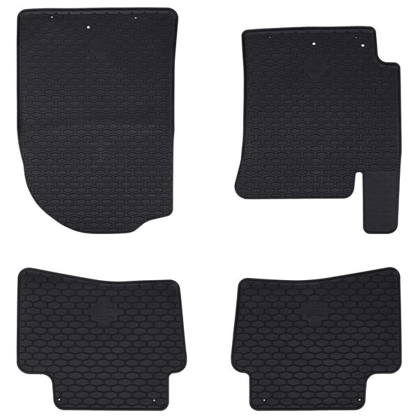 vidaXL Tapis de voiture 4 pcs Noir Caoutchouc