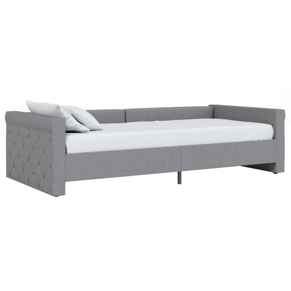 vidaXL Lit avec matelas et &eacute;clairage USB Gris clair Tissu 90x200 cm