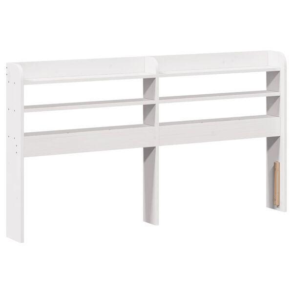 vidaXL Tête de lit avec étagères blanc 120 cm bois massif de pin