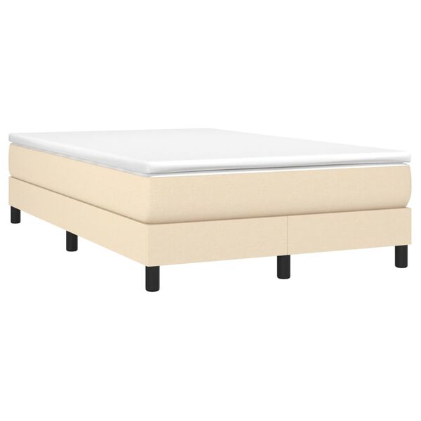 vidaXL Sommier &agrave; lattes de lit avec matelas Cr&egrave;me 120x200 cm Tissu