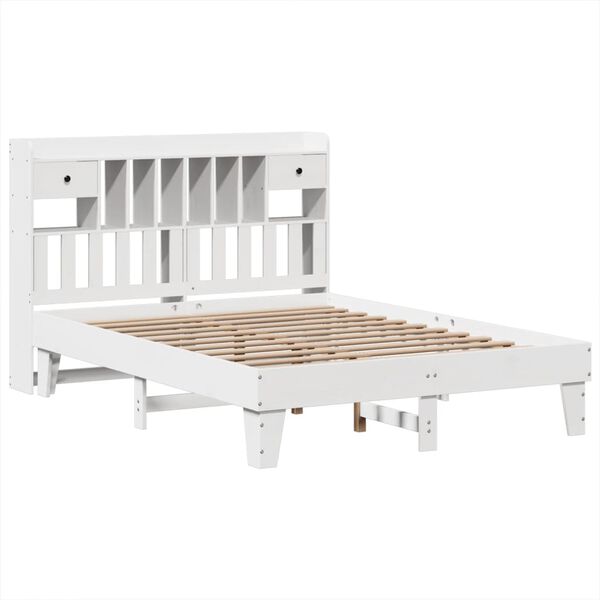 vidaXL Cadre de lit sans matelas blanc 140x200 cm bois de pin massif