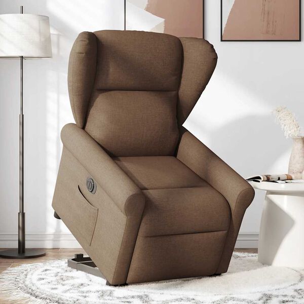 vidaXL Fauteuil inclinable &eacute;lectrique marron tissu