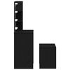 vidaXL Ensemble de table de maquillage LED 2 pcs Ch&ecirc;ne noir