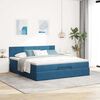 VidaXL Cadre de lit ottoman avec matelas bleu fonc&eacute; 180x200 cm velours
