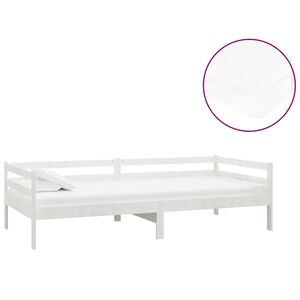 vidaXL Lit de repos avec matelas 90x200 cm Blanc Bois de pin massif
