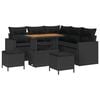 vidaXL Ensemble de canap&eacute; de jardin avec coussin 9 pcs Noir polyrotin