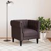 vidaXL Fauteuil Chesterfield marron foncé tissu