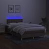 vidaXL Sommier &agrave; lattes de lit matelas et LED taupe 120x190 cm tissu