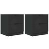 vidaXL Tables de chevet 2 pcs Noir Bois d'ing&eacute;nierie