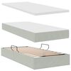 vidaXL Lit de Rangement avec matelas Gris clair 100 x 200 cm