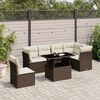 vidaXL Salon de jardin avec coussins 7 pcs marron r&eacute;sine tress&eacute;e