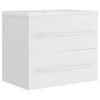 vidaXL Armoire d'&eacute;vier avec lavabo int&eacute;gr&eacute; Blanc Agglom&eacute;r&eacute;