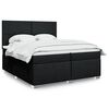 vidaXL Sommier &agrave; lattes de lit avec matelas Noir 200x200 cm Tissu