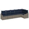 vidaXL Ensemble de canap&eacute; de jardin 6 pcs Gris et bleu marine