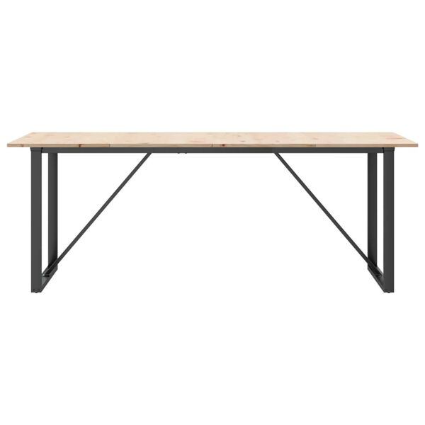 vidaXL Table &agrave; manger cadre en O 200x100x75cm bois de pin massif acier