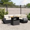 vidaXL Salon de jardin 6 pcs avec coussins noir r&eacute;sine tress&eacute;e