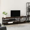 vidaXL Meuble TV ch&ecirc;ne marron 200x40x50 cm bois d'ing&eacute;nierie et m&eacute;tal