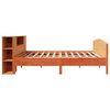 vidaXL Lit biblioth&egrave;que sans matelas cire marron 200x200 cm pin massif