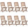 vidaXL Chaises pliantes 8 pi&egrave;ces en bois d'acacia massif