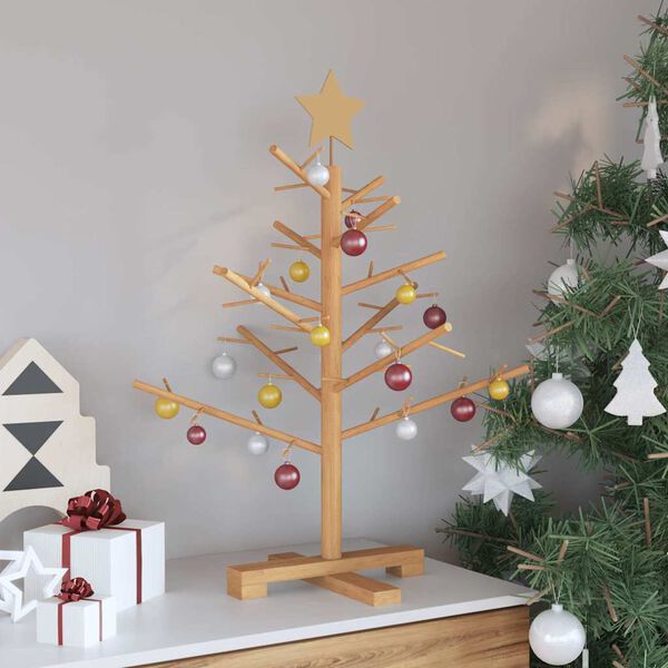 vidaXL Arbre de Noël en bois Marron 75 cm Bois massif en pin