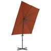 vidaXL Parasol de jardin en porte-à-faux avec mât en acier terre cuite