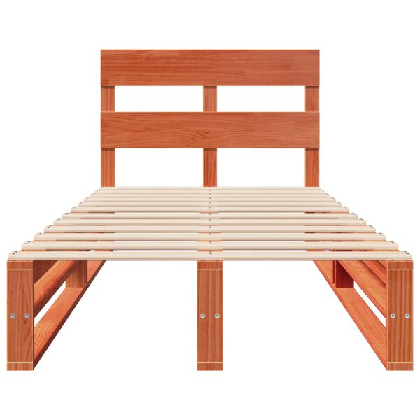 vidaXL Cadre de lit sans matelas cire marron 90x190 cm bois pin massif