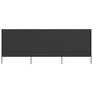 vidaXL Paravent 3 panneaux Tissu 400 x 80 cm Anthracite