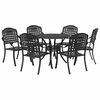 vidaXL Ensemble de salle &agrave; manger pour jardin 7 pcs Noir Aluminium