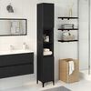 vidaXL Cabinet de salle de bain avec porte Ch&ecirc;ne noir 30 x 30 x 190 cm