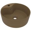 vidaXL Lavabo de luxe avec trop-plein Cr&egrave;me mat 36x13 cm C&eacute;ramique