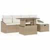 vidaXL Ensemble de canap&eacute; de jardin 6 pc polyrotin