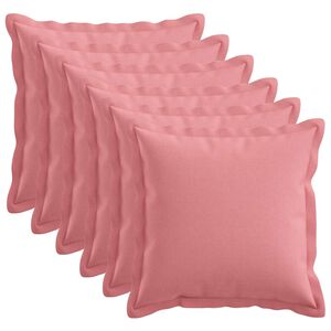 vidaXL Housse de coussin 6 pc HOUTEN Rose 30 x 30 cm Lin synth&eacute;tique