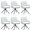 vidaXL Chaises de salle &agrave; manger pivotantes 6 pc Simili cuir Blanc