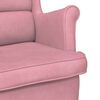 vidaXL Fauteuil &agrave; bascule &agrave; oreilles en velours rose bois massif