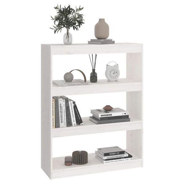 vidaXL Bibliothèque/Séparateur de pièce Blanc 80x30x103,5cm Pin massif