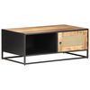 vidaXL Table basse 90x50x35cm Bois de manguier brut et canne naturelle